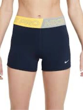 Nike Pro Dri-FIT  Mid-Rise 3" Navy Tight Shorts DQ5599-460 Size XL Athletic